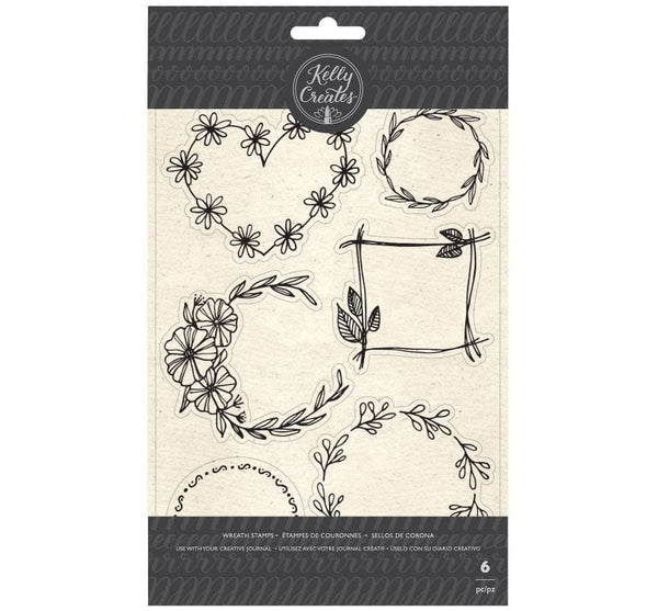 American Crafts Floral Wreaths Kelly Creates Acrylic Clear Stamps