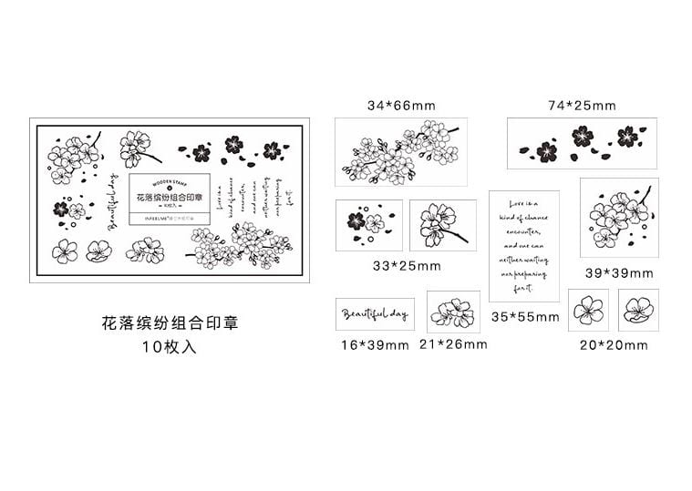 Infeel.Me Flowers Beautiful Day Rubber Stamp Set