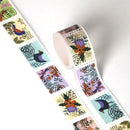 Cute Flowers and Birds Postage Stamps Perforated Washi Tape 25mm x 3m