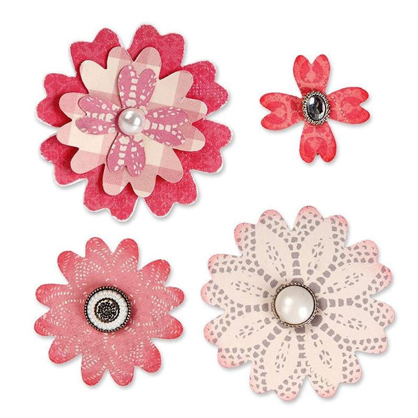 FLOWER サイズ0 Sizzix Flower Layers w/Heart Petals By Eileen Hull Bigz Die