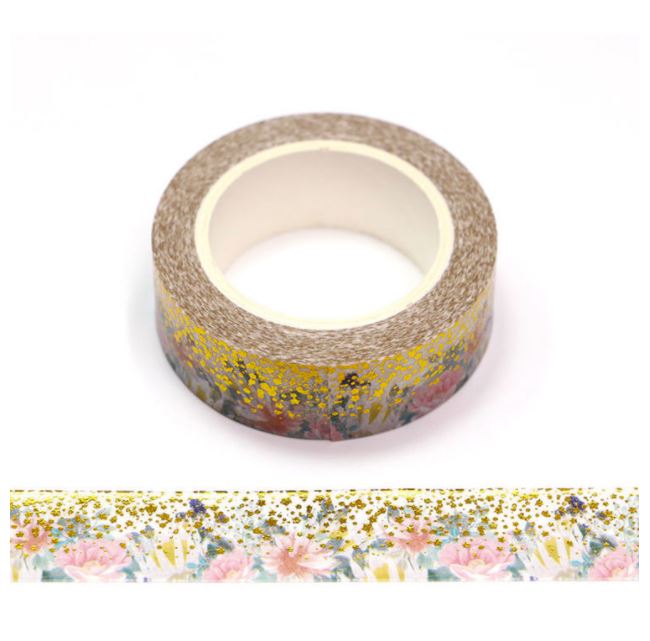 Flower Star Point Foil Washi Tape 15mm x 10m