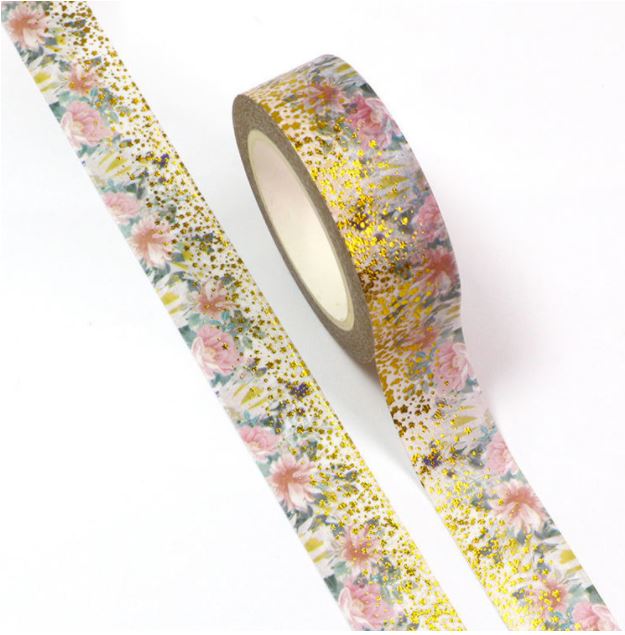 Flower Star Point Foil Washi Tape 15mm x 10m