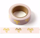 Foil Bows on Pink Washi Tape 15mm x 10m
