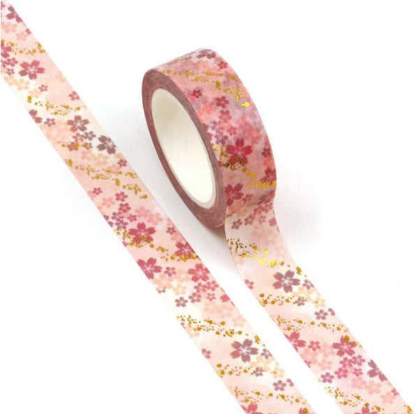 Foil Cherry Blossoms Washi Tape 15mm x 10m