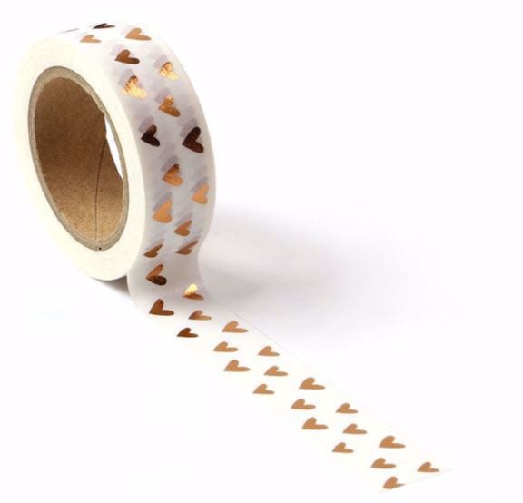 Copper Hearts Washi Tape 15mm x 10m