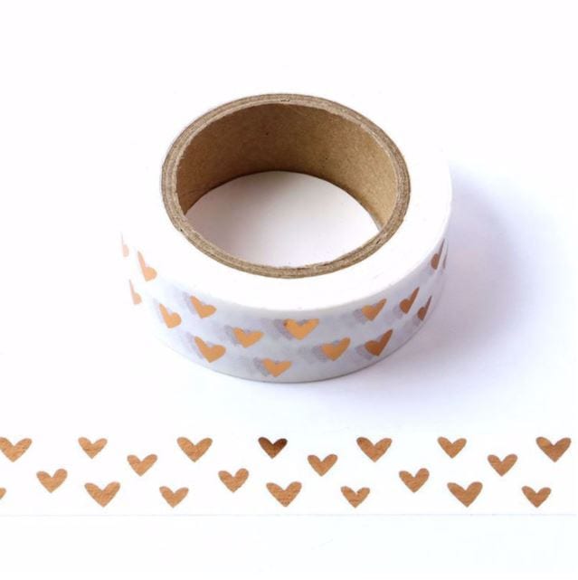 Copper Hearts Washi Tape 15mm x 10m