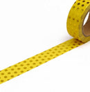 Foil Gold Polka on Yellow Washi Tape