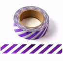 Foil Purple Diagonals Washi Tape 15mm x 10m