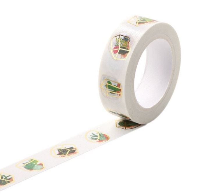 Gold Foil Succulents Masking Tape 15mm x 10m