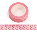 Foil Vertical Hearts Washi Tape 15mm x 10m