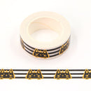 Foil Black Cat Washi Tape 15mm x 10m