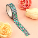 Foil Green Litter Heart Washi Tape 15mm x 10m