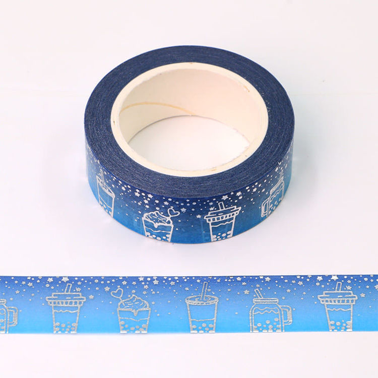 Foil Kleirn Blue Milk Tea Washi Tape 15mm x 10m