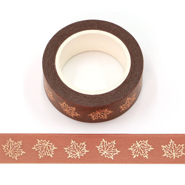 Foil Maple Leaf Washi Tape 15mm x 10m