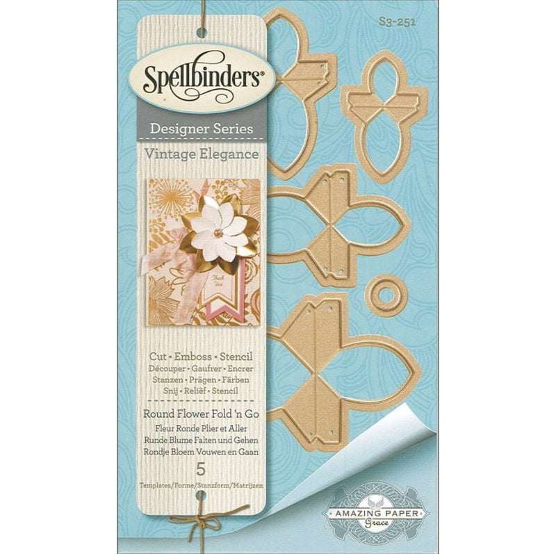 Spellbinders Die D Lites Round Flower Fold n Go S3251