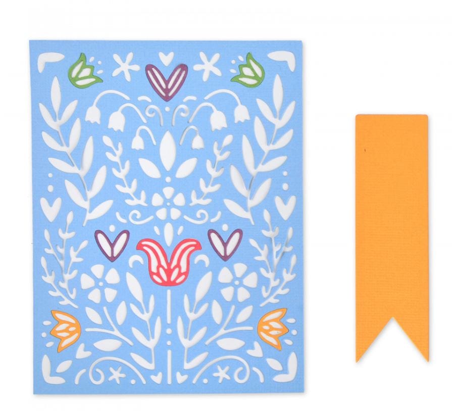 Sizzix Folk Art Stencil by Katelyn Lizardi Thinlits Die Set 7/Pk