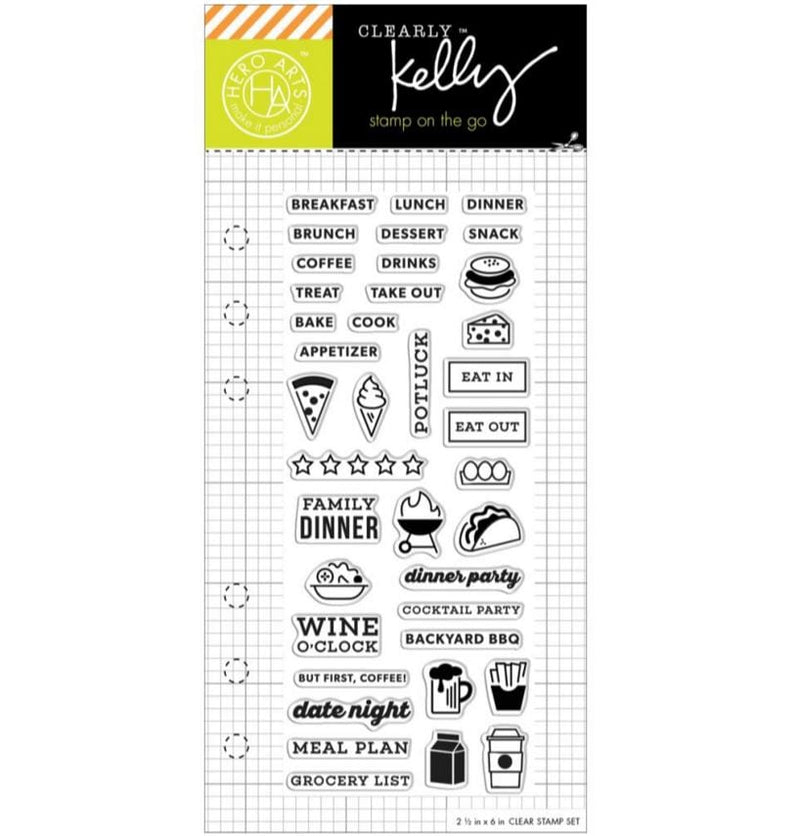 Hero Arts Food Planner Clear Stamps 2.5"X6"