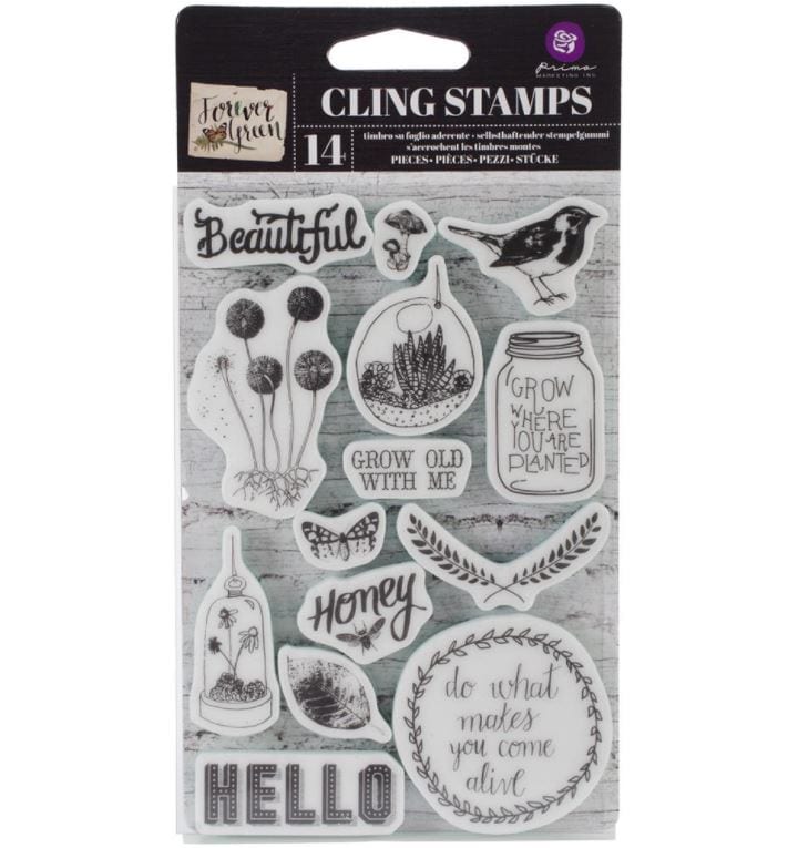Prima Marketing Forever Green Cling Rubber Stamps 4"X6"