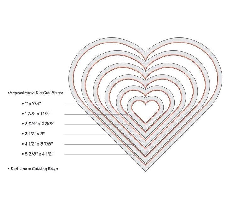 Sizzix Hearts Framelits 6PK