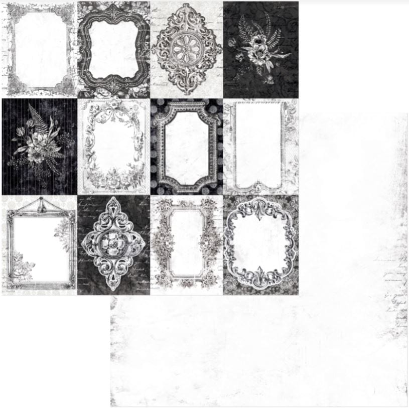 BoBunny Frames Tuxedoes and Tiaras Double-Sided Cardstock 12