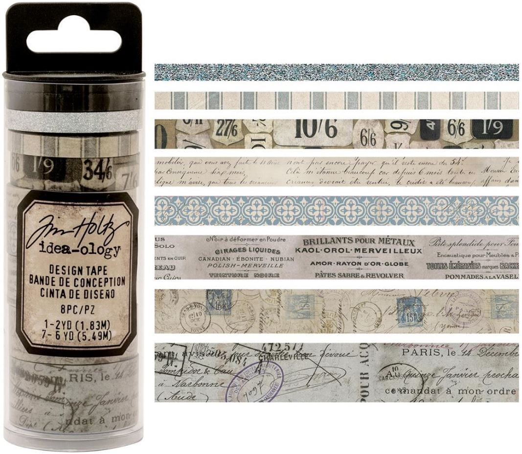 Tim Holtz French Design Washi Tape Set Idea-Ology - 8 Rolls