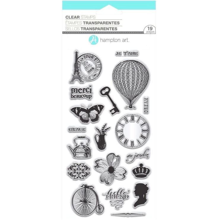 Hampton Art French Parisian Icons Clear Stamps Set