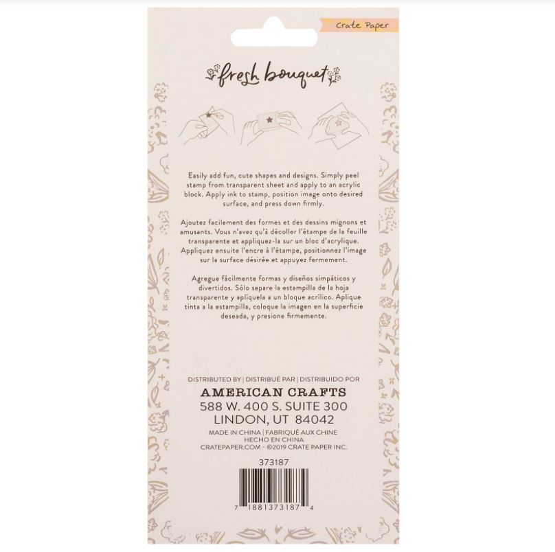 American Crafts Fresh Bouquet Crate Paper Acrylic Clear Stamps