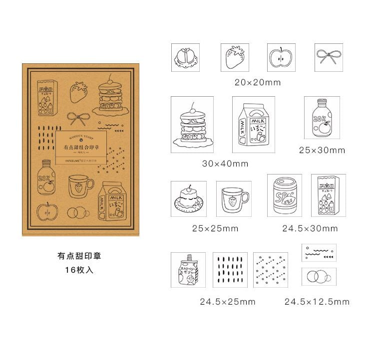 Infeel.Me Fresh Fruits and Juice Rubber Stamp Set