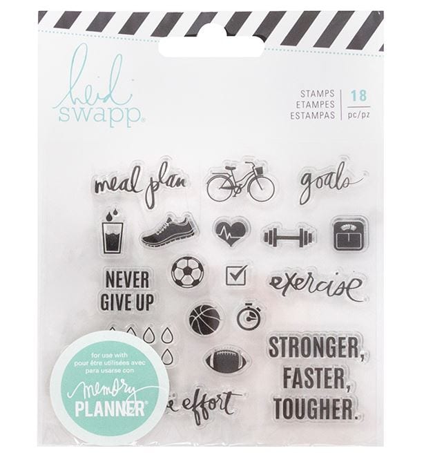 Heidi Swapp Fresh Start Exercise Stamps Memory Planner - 18pcs