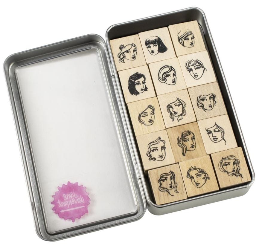 Spellbinders Friends Jane Davenport Stamp Tin Set
