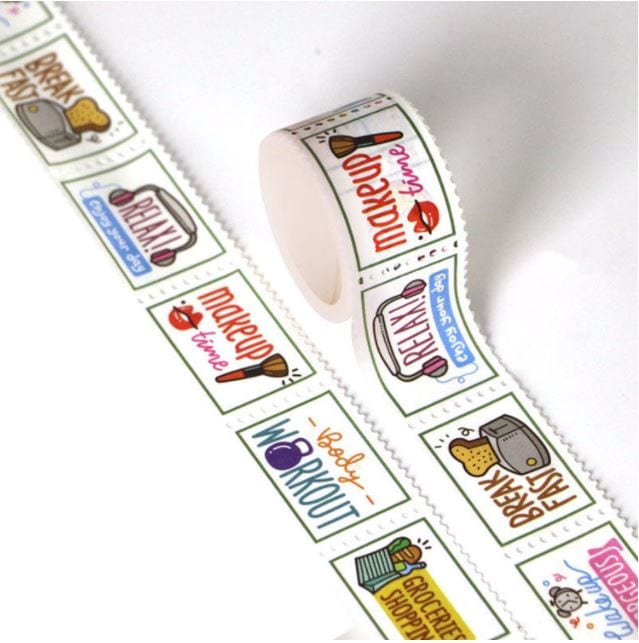 Daily Schedule Stubs Theme Perforated Washi Tape 25mm x 3m