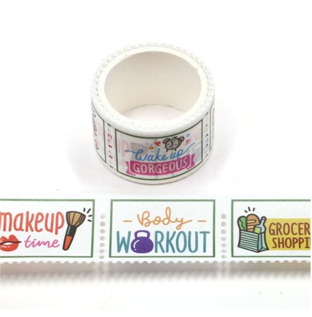 Daily Schedule Stubs Theme Perforated Washi Tape 25mm x 3m