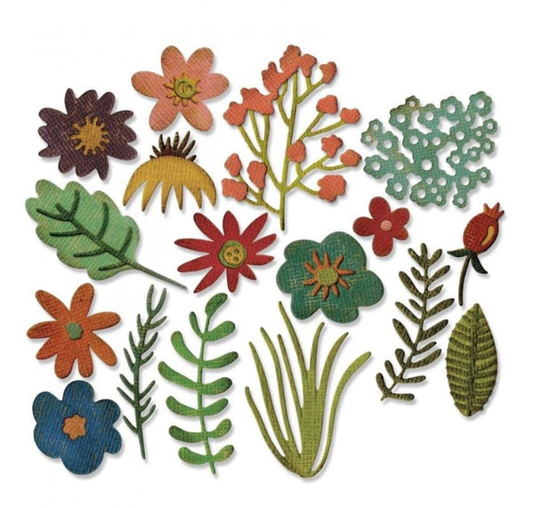 Sizzix Funky Floral Thinlits Die Set 15PK