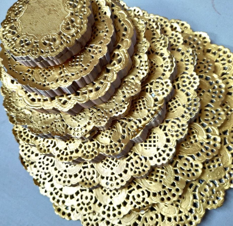 Small Gold Paper Doilies - Classic (Available Sizes: 3.5" - 6.5")