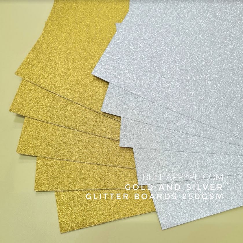250gsm Glitter Board/Cardstocks Assorted Colors 10 sheets