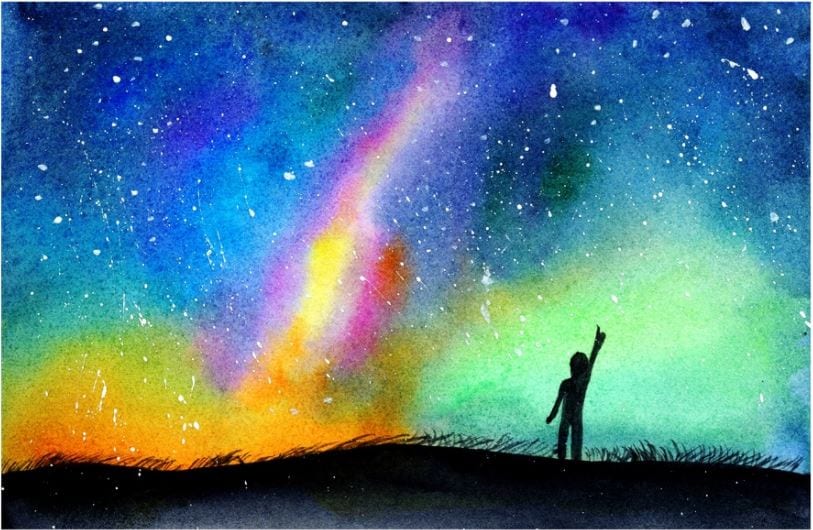 Bee Happy Galaxy Metallic Watercolor Paint Set 12 Colors