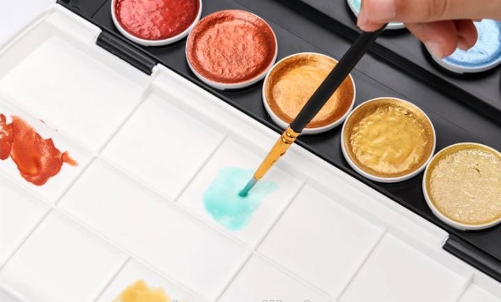 Bee Happy Galaxy Metallic Watercolor Paint Set 12 Colors