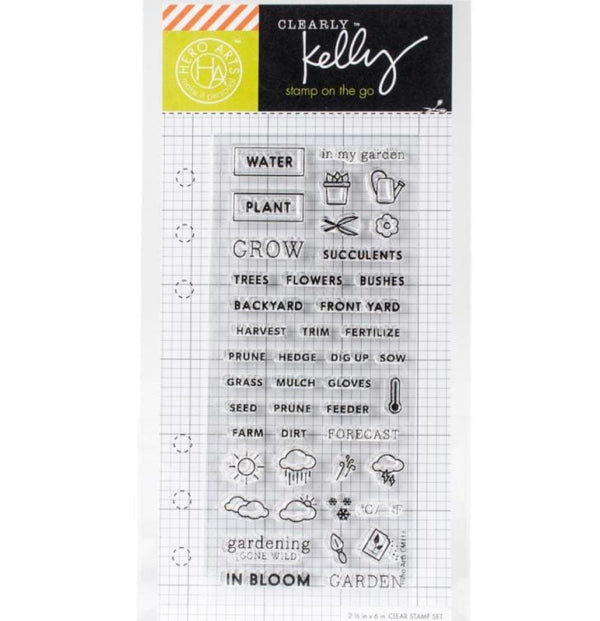 Hero Arts Garden Planner Kelly Purkey Clear Stamps 2.5" x 6"