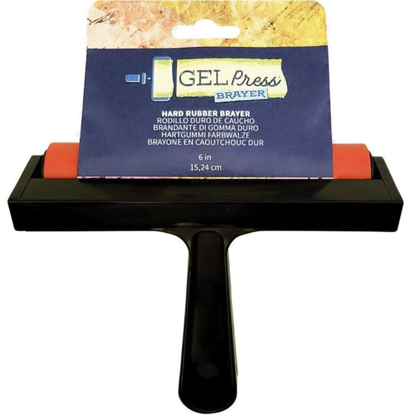 Gel Press 6" Hard Rubber Brayer for Applying Paint, Gel Press and Adhering Collages