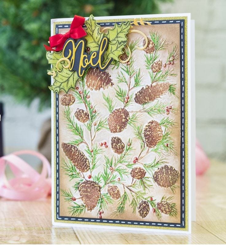 Crafter's Companion Pinecone Plethora 5" x 7" 3D Embossing Folder