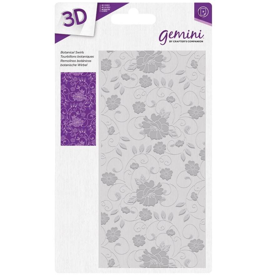 Crafter's Companion Botanical Swirls Gemini 3D Embossing Folder 5.75