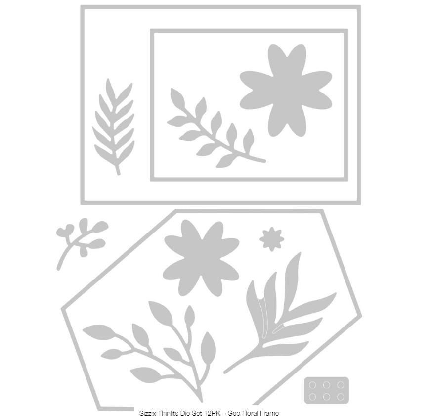 Sizzix Geo Floral Frame Thinlits Die 12PK by Lisa Jones