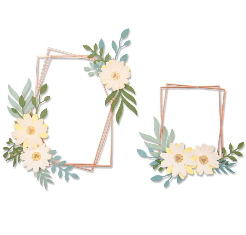 Sizzix Geo Floral Frame Thinlits Die 12PK by Lisa Jones