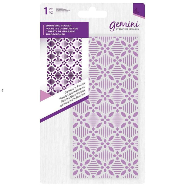Crafter's Companion Geometric Florals Gemini Embossing Folder 5.75" x 2.75"