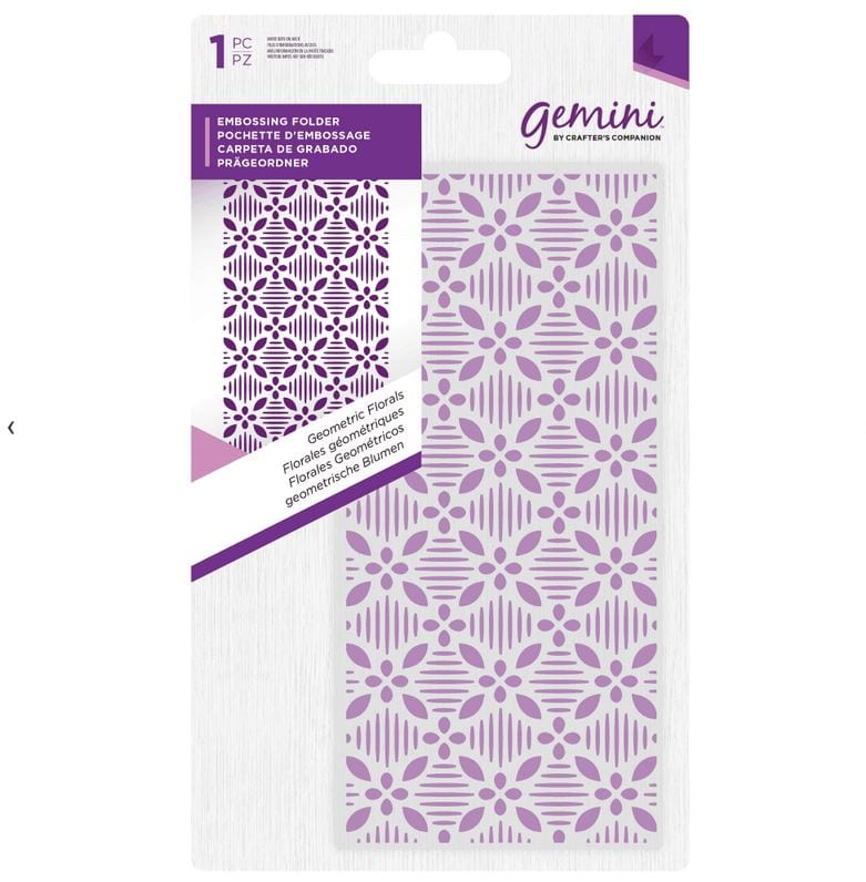 Crafter's Companion Geometric Florals Gemini Embossing Folder 5.75" x 2.75"