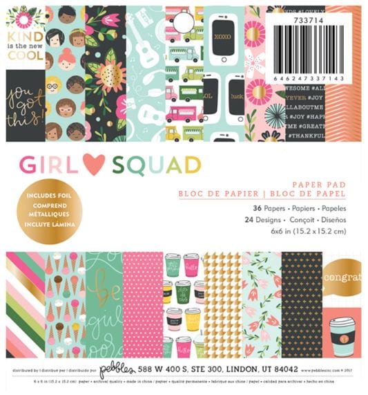 American Crafts Girl Squad Paper Pad 6" x 6" Pebbles