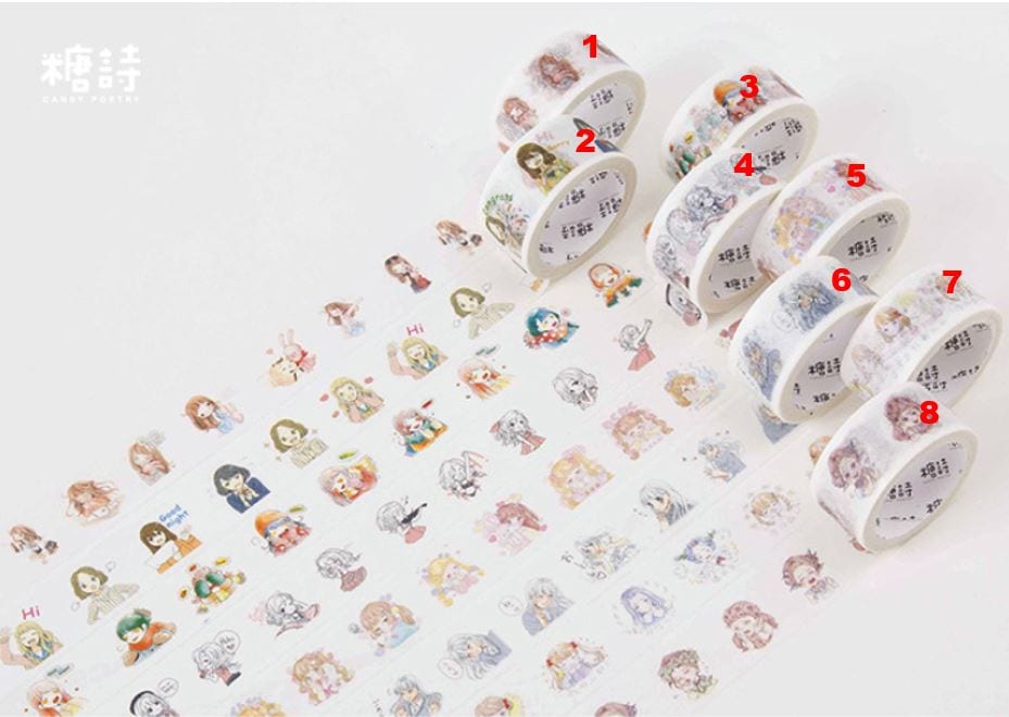 Candy Poetry Lovely Girls Masking Tape 2cm x 5m