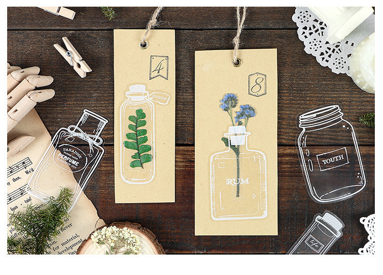Infeel Me Glass Jar and Bottles Transparent PET Stickers
