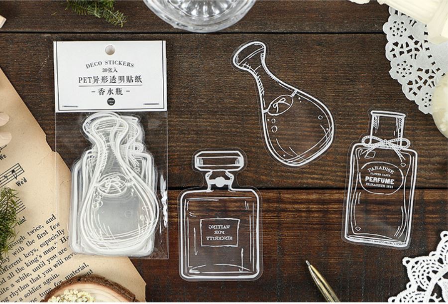 Infeel Me Glass Jar and Bottles Transparent PET Stickers