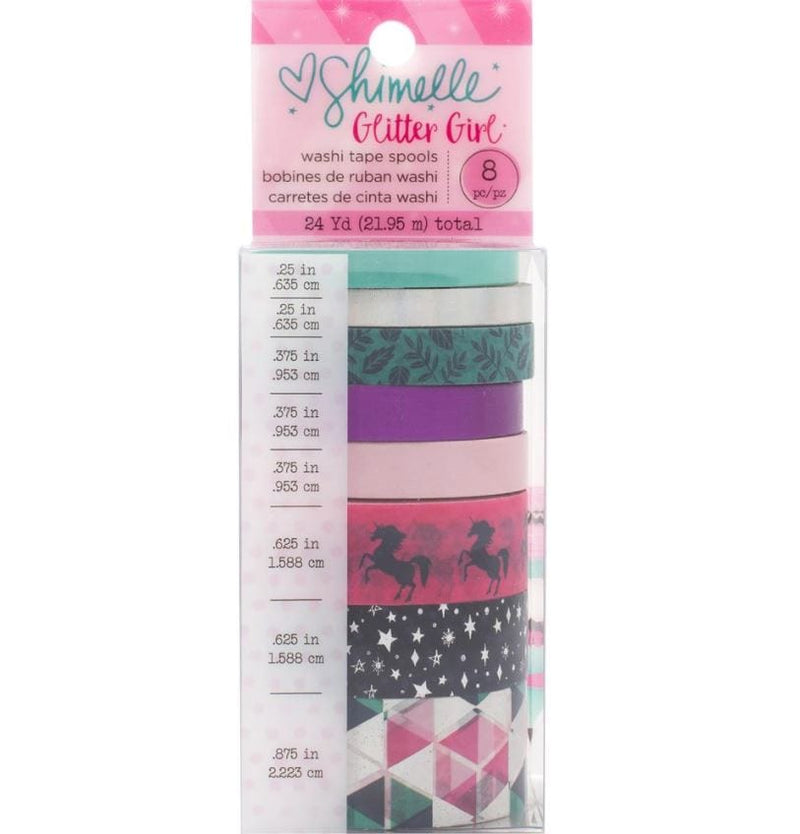 American Crafts Glitter Girl Washi Tape Set - 8 rolls